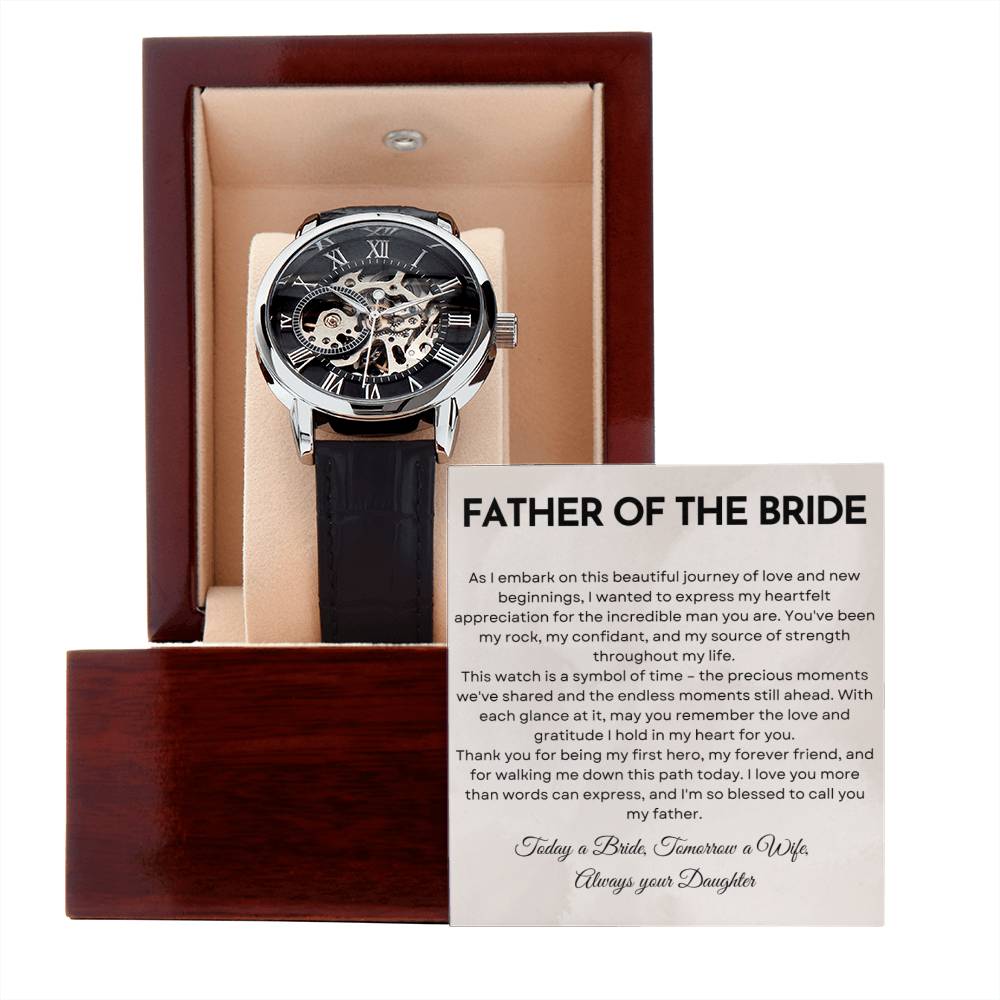 Father of the Bride Gift , Luxury Leather Watch | MerchByAnubhuti