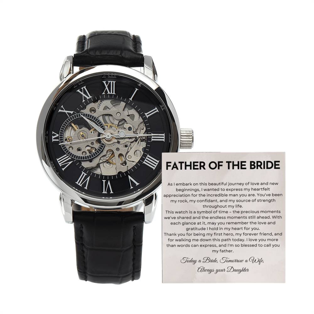 Father of the Bride Gift , Luxury Leather Watch | MerchByAnubhuti