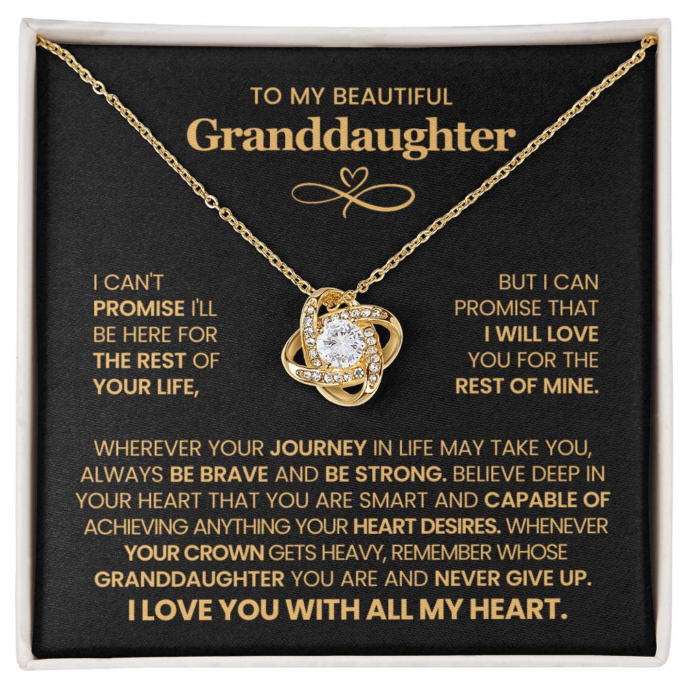 Granddaughter Necklace from Grandparents, Love Knot Pendant Gift for Birthday, Christmas, Graduation, Confirmation