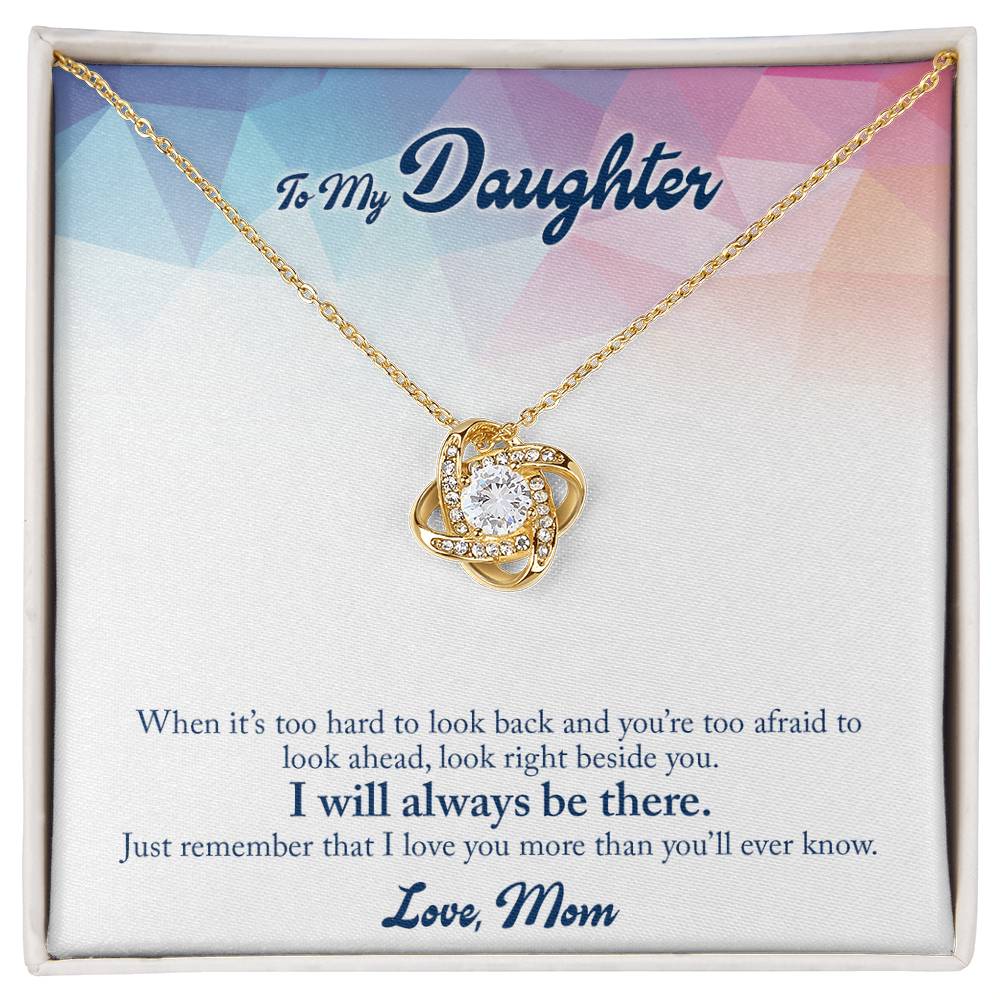 Daughter Gift from Mom, Love Knot Necklace in 14K White Gold and 18K Yellow Gold, Perfect for Birthday &  Christmas