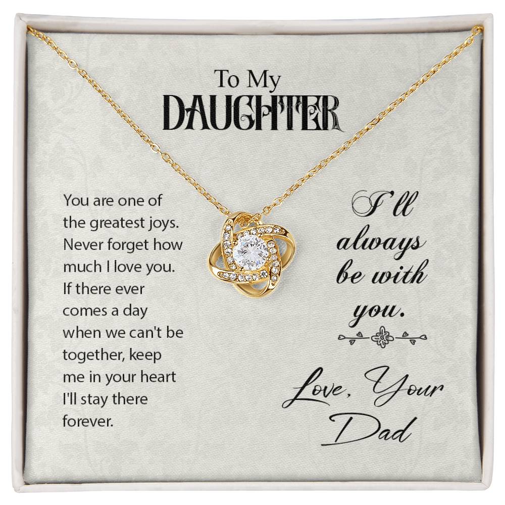 Daughter Gift from Dad, Love Knot Necklace in 14K White Gold and 18K Yellow Gold, Perfect for Birthday &  Christmas