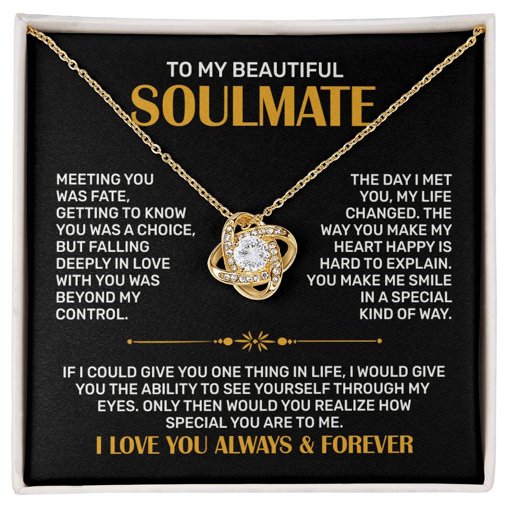 To my Soulmate Wife Necklace Gift from Husband, 14K White Gold and 18K  Yellow Gold, Perfect gift for Valentines day, Anniversary, Birthday