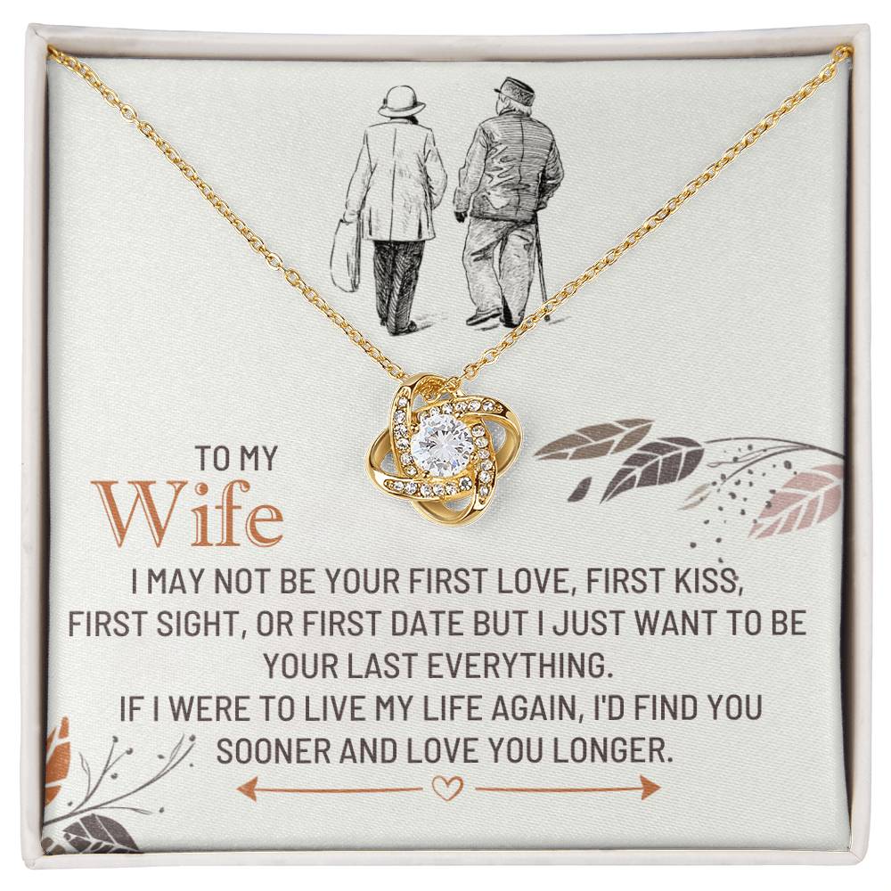 Wife Necklace from Husband, Love Knot Pendant Gift for Anniversary, Valentines day, Birthday