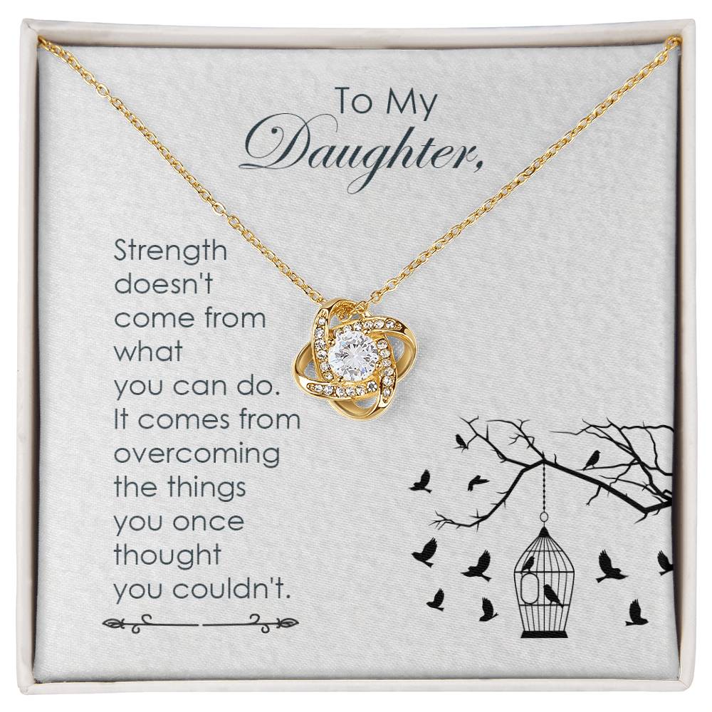 Daughter Gift from Mom and Dad, Love Knot Necklace in 14K White Gold and 18K Yellow Gold, Perfect for Birthday &  Christmas