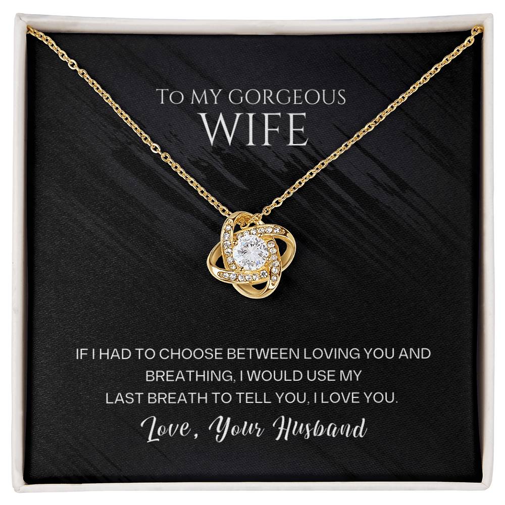 Wife Necklace from Husband, Love Knot Pendant Gift for Anniversary, Valentines day, Birthday