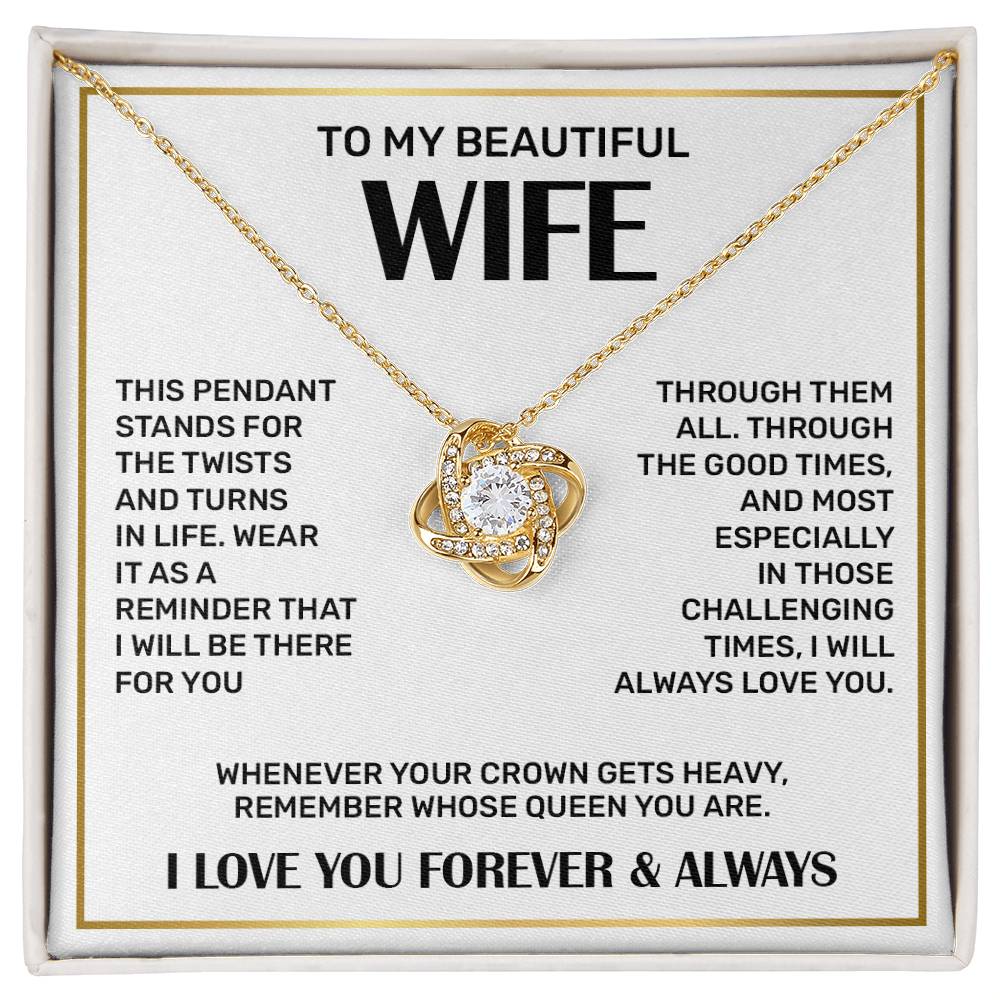 To my Wife Necklace Gift from Husband, 14K White Gold and 18K  Yellow Gold, Perfect gift for Valentines day, Anniversary, Birthday