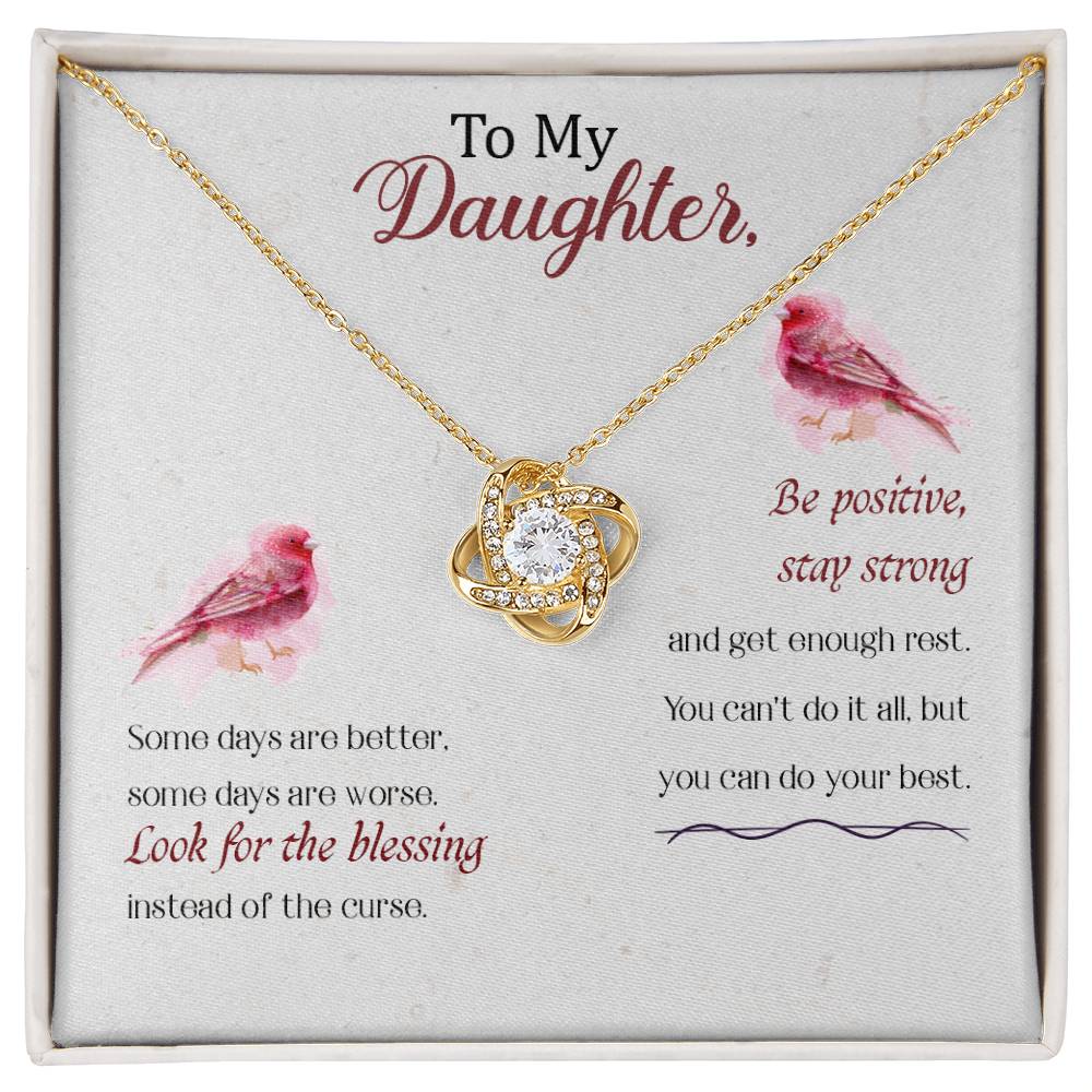 Daughter Gift from Mom, Love Knot Necklace in 14K White Gold and 18K Yellow Gold, Perfect for Birthday &  Christmas