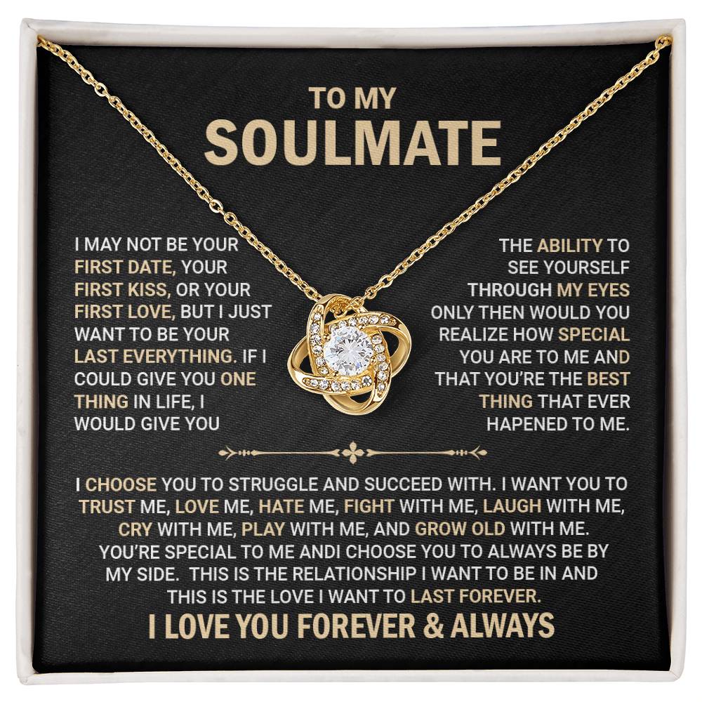 To my Soulmate Wife Necklace Gift from Husband, 14K White Gold and 18K  Yellow Gold, Perfect gift for Valentines day, Anniversary, Birthday