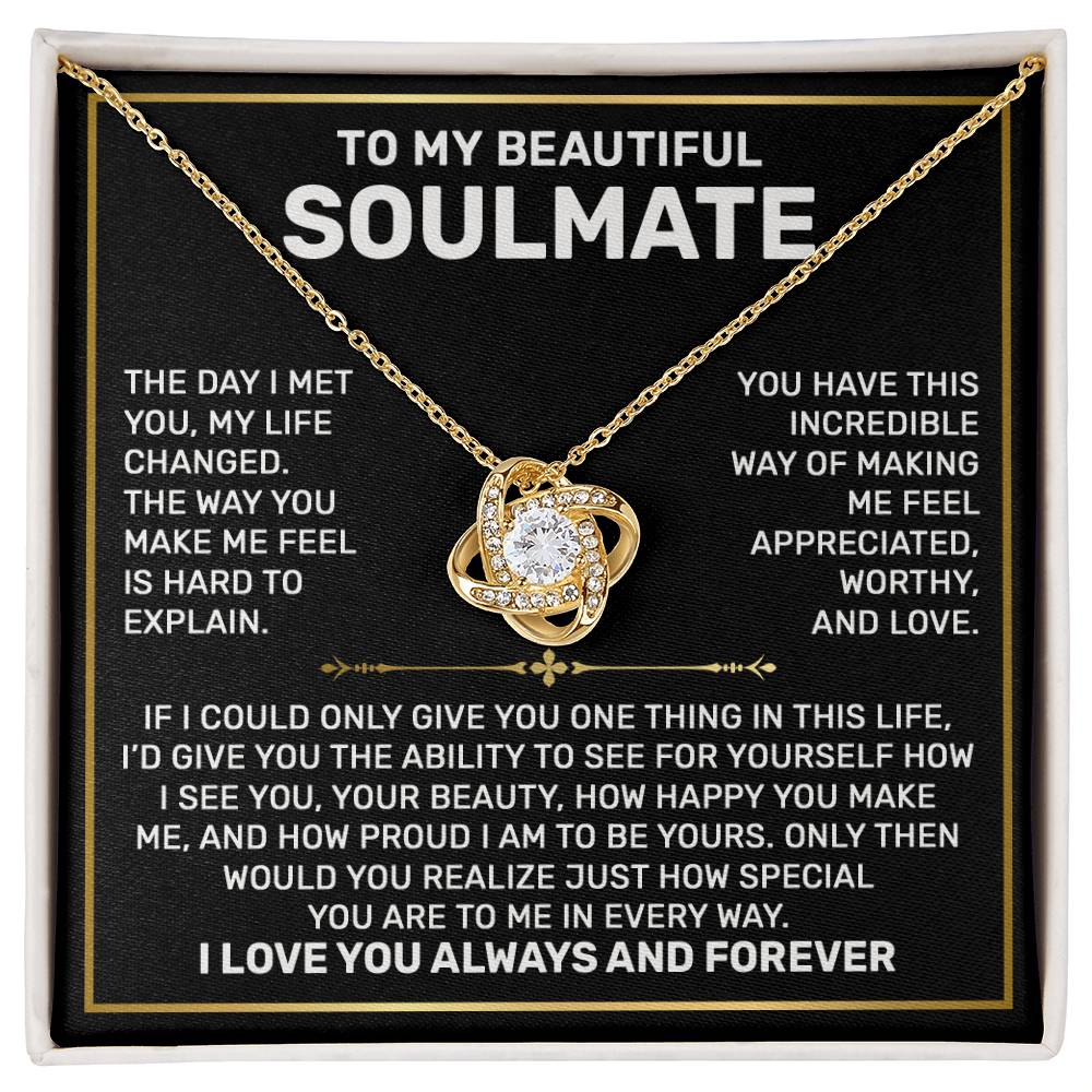 To my Soulmate Wife Necklace Gift from Husband, 14K White Gold and 18K  Yellow Gold, Perfect gift for Valentines day, Anniversary, Birthday