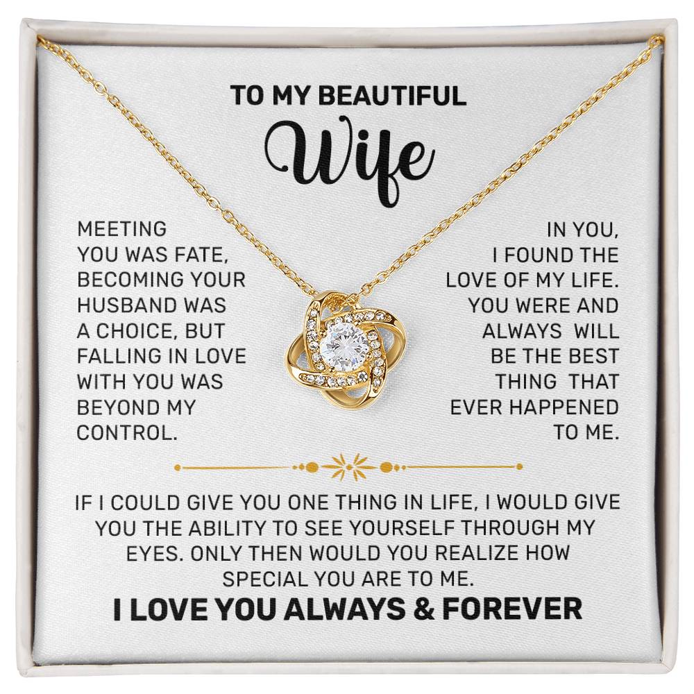 To my Wife Necklace Gift from Husband, 14K White Gold and 18K  Yellow Gold, Perfect gift for Valentines day, Anniversary, Birthday