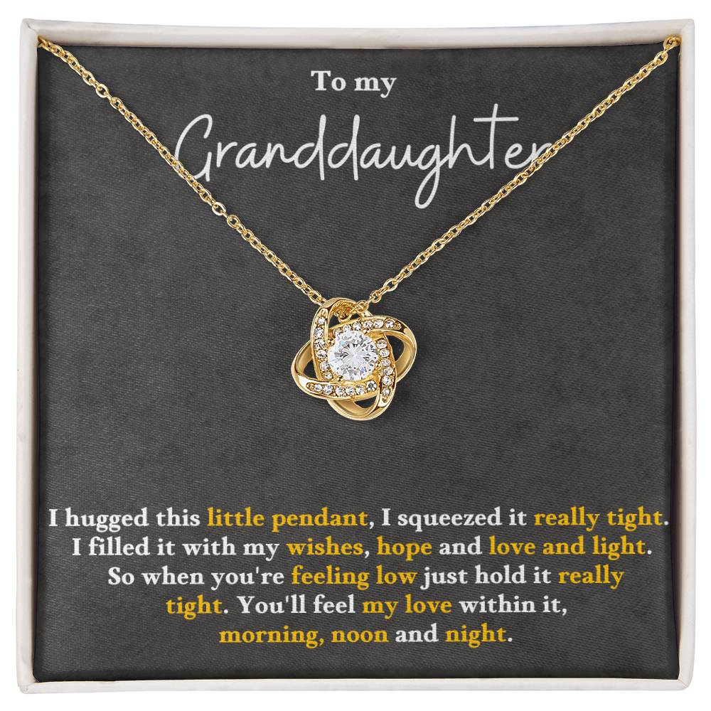 Granddaughter Necklace from Grandparents, Love Knot Pendant Gift for Birthday, Christmas, Confirmation