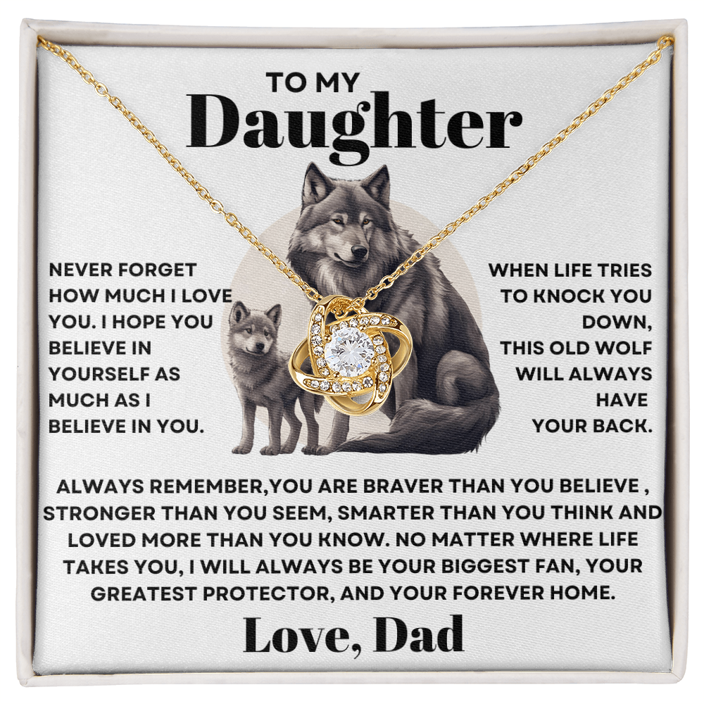 To my Daughter Necklace from Dad - Old Wolf