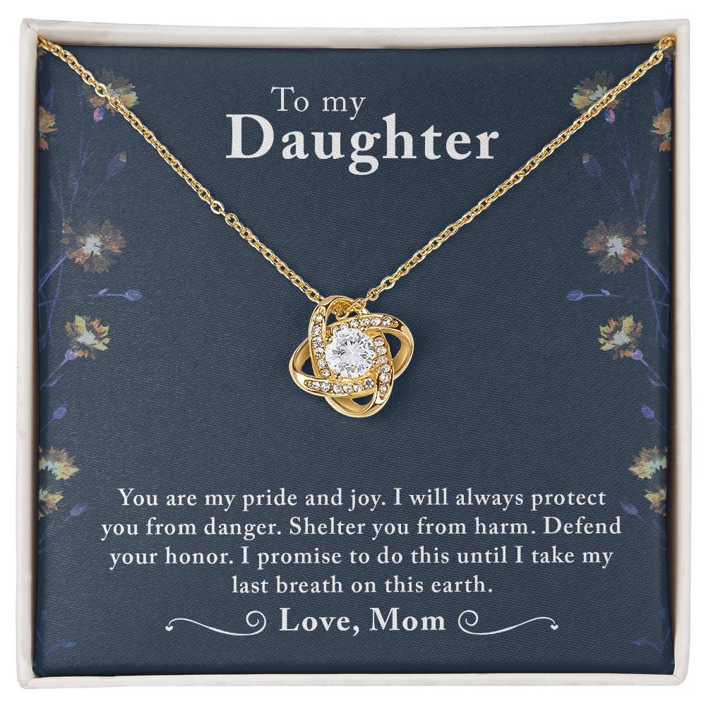 Daughter Gift from Mom, Love Knot Necklace in 14K White Gold and 18K Yellow Gold, Perfect for Birthday &  Christmas