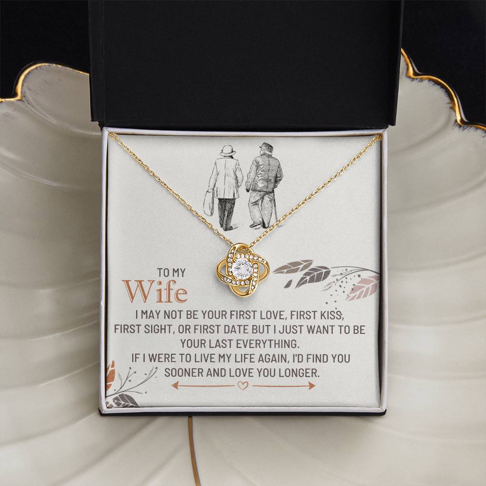 Wife Necklace from Husband, Love Knot Pendant Gift for Anniversary, Valentines day, Birthday