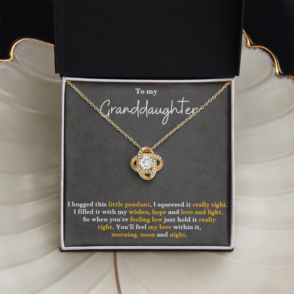 Granddaughter Necklace from Grandparents, Love Knot Pendant Gift for Birthday, Christmas, Confirmation