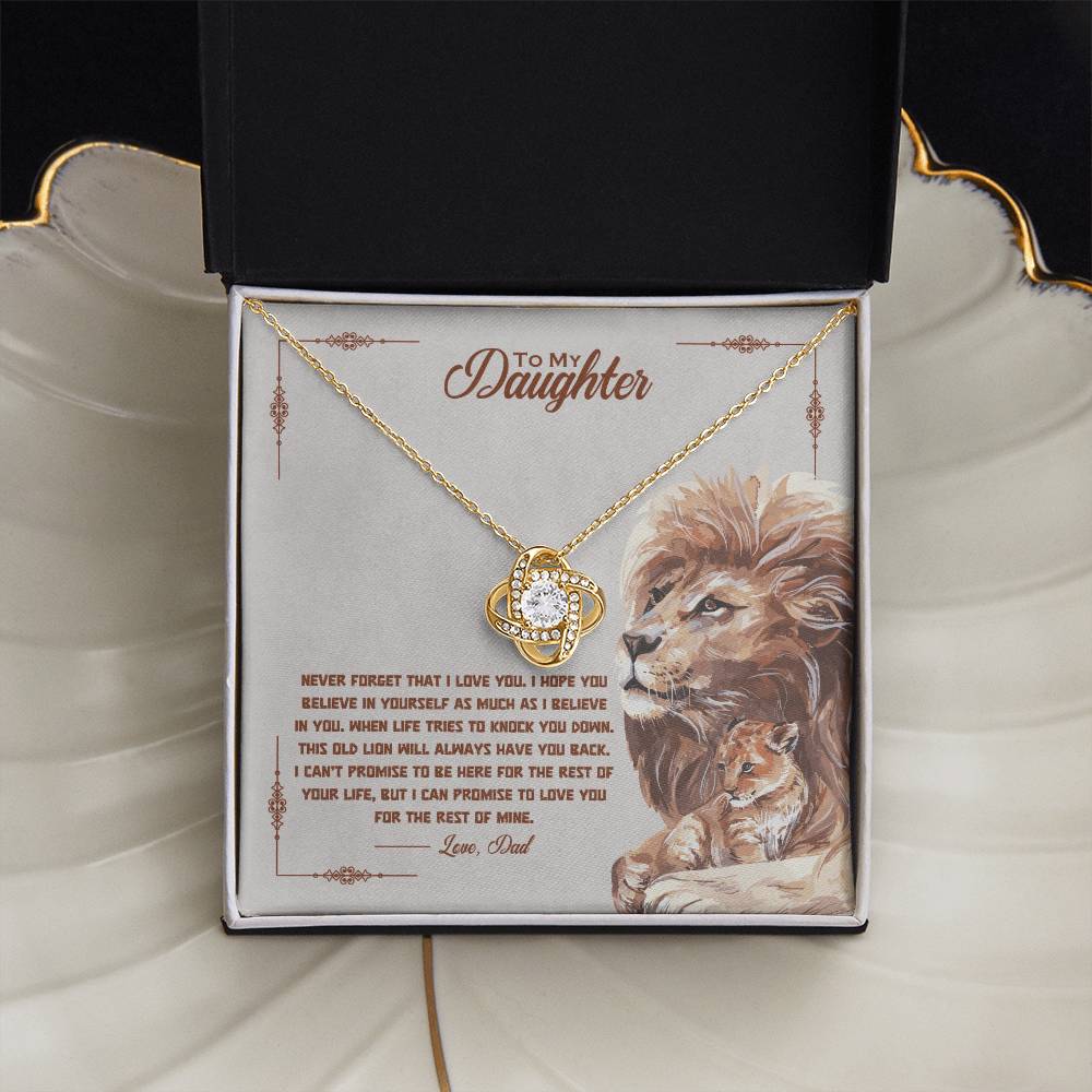 Daughter Necklace from Dad, Love Knot Pendant Gift for Birthday, Graduation, Christmas