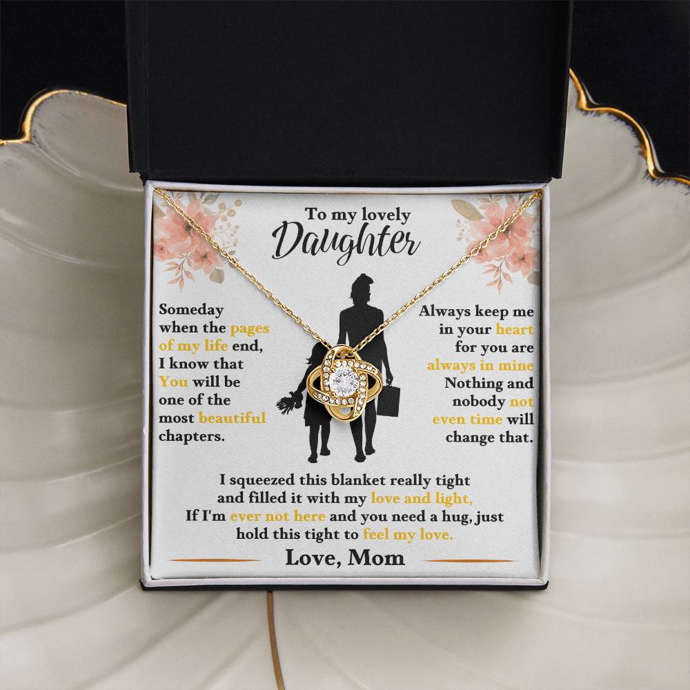 Daughter Necklace from Mom, Love Knot Pendant Gift for Birthday, Graduation, Christmas