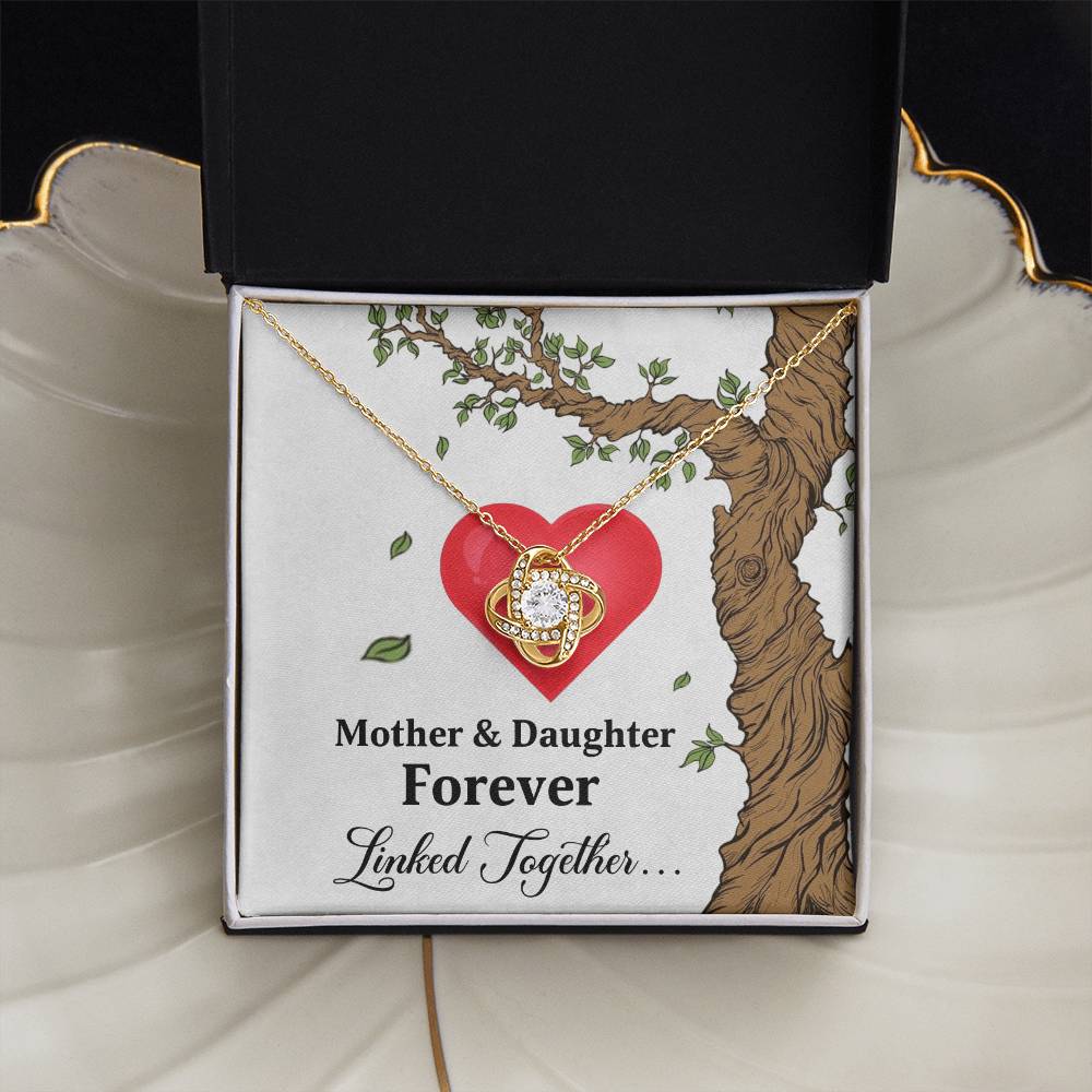 Mom and Daughter Necklace, Love Knot Pendant gift for Mothers day