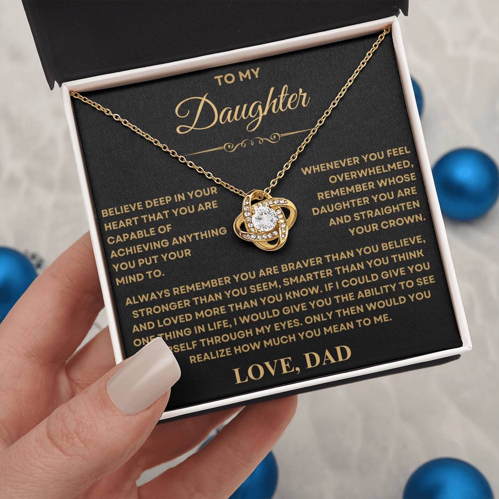 To my Daughter, Love Knot Necklace Gift from Dad