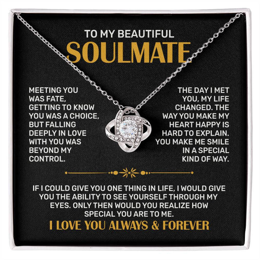 To my Soulmate Wife Necklace Gift from Husband, 14K White Gold and 18K  Yellow Gold, Perfect gift for Valentines day, Anniversary, Birthday