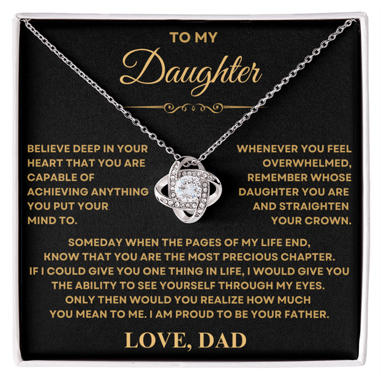 Daughter from Dad, Love knot necklace
