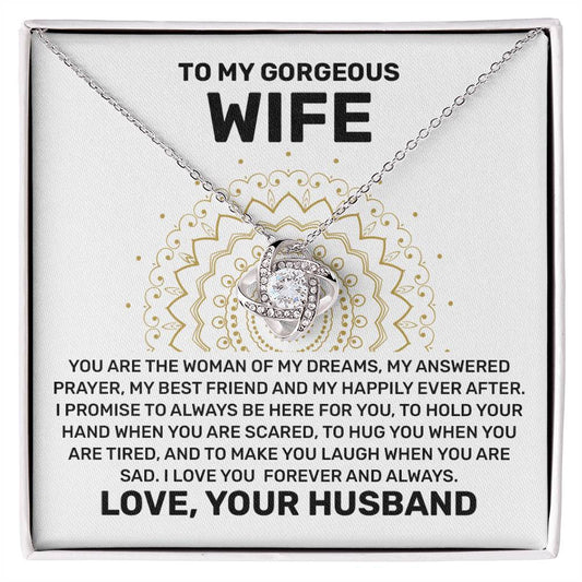 To my Wife Necklace Gift from Husband, 14K White Gold and 18K  Yellow Gold, Perfect gift for Valentines day, Anniversary, Birthday