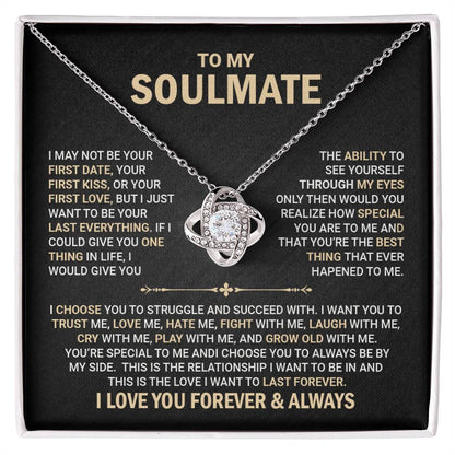 To my Soulmate Wife Necklace Gift from Husband, 14K White Gold and 18K  Yellow Gold, Perfect gift for Valentines day, Anniversary, Birthday