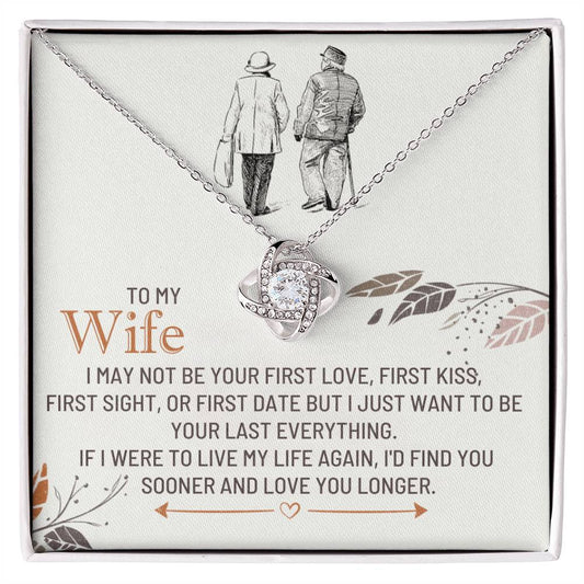 Wife Necklace from Husband, Love Knot Pendant Gift for Anniversary, Valentines day, Birthday