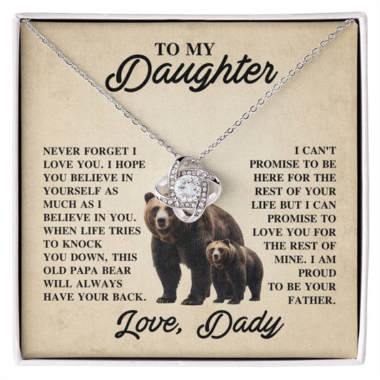 Daughter Gift from Dad, Love Knot Pendant Gift for Birthday, Graduation, Christmas