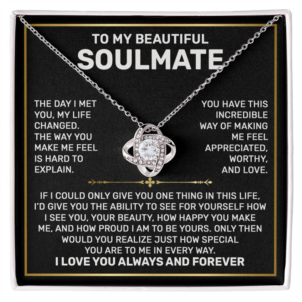 To my Soulmate Wife Necklace Gift from Husband, 14K White Gold and 18K  Yellow Gold, Perfect gift for Valentines day, Anniversary, Birthday