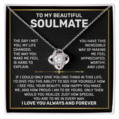 To my Soulmate Wife Necklace Gift from Husband, 14K White Gold and 18K  Yellow Gold, Perfect gift for Valentines day, Anniversary, Birthday