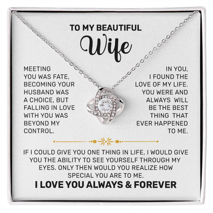 To my Wife Necklace Gift from Husband, 14K White Gold and 18K  Yellow Gold, Perfect gift for Valentines day, Anniversary, Birthday