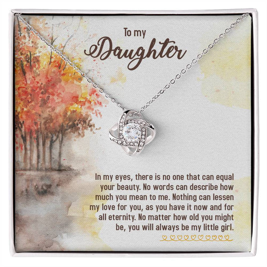 Daughter Gift from Mom and Dad, Love Knot Necklace in 14K White Gold and 18K Yellow Gold, Perfect for Birthday &  Christmas