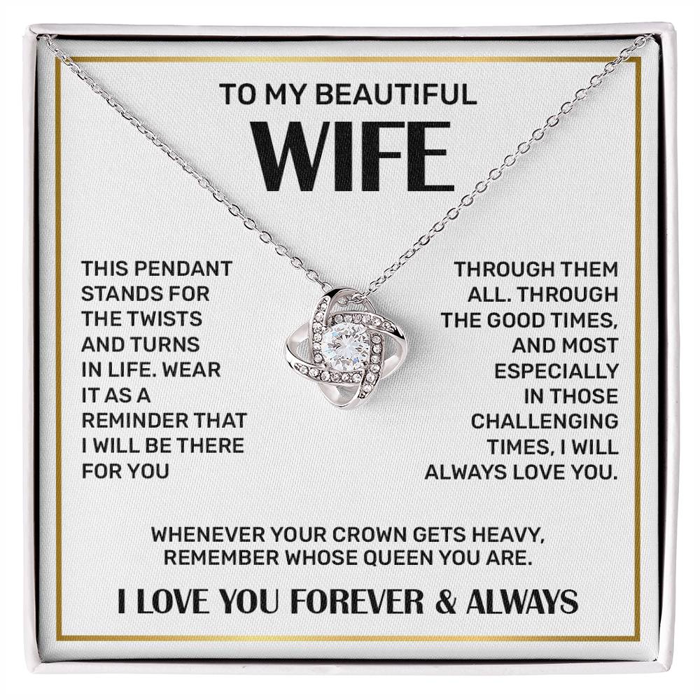 To my Wife Necklace Gift from Husband, 14K White Gold and 18K  Yellow Gold, Perfect gift for Valentines day, Anniversary, Birthday