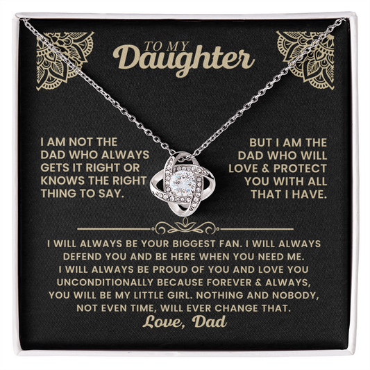Daughter Gift from Dad, Love Knot Pendant Gift for Birthday, Graduation, Christmas
