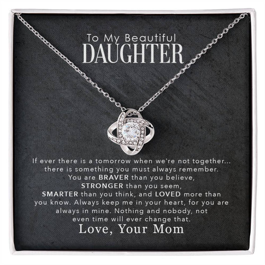 To my Daughter Love Knot necklace