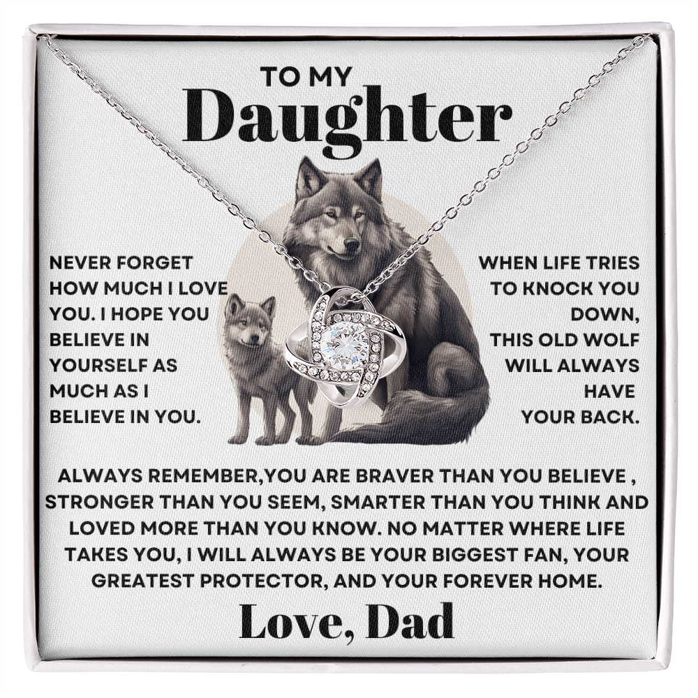 To my Daughter Necklace from Dad - Old Wolf