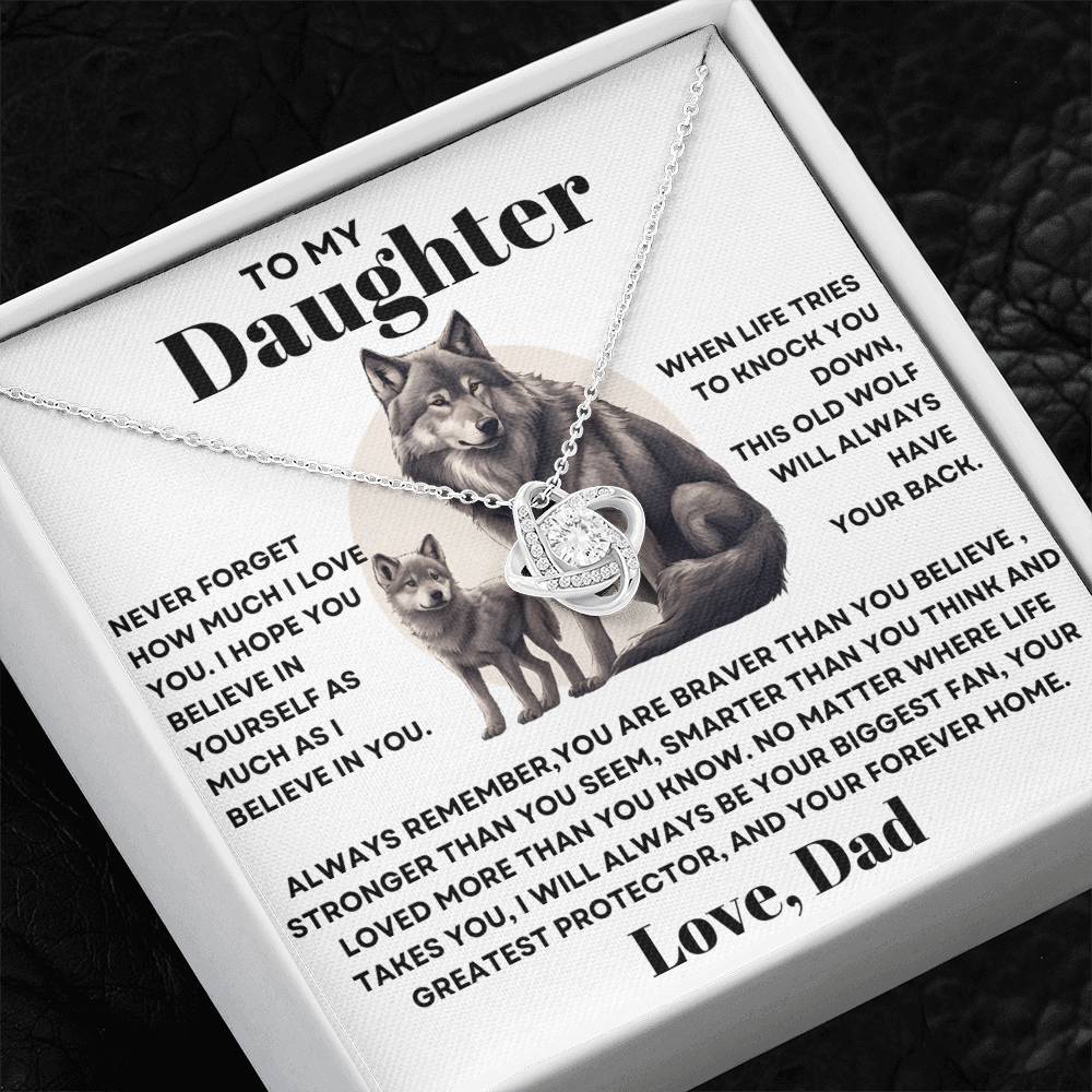 To my Daughter Necklace from Dad - Old Wolf