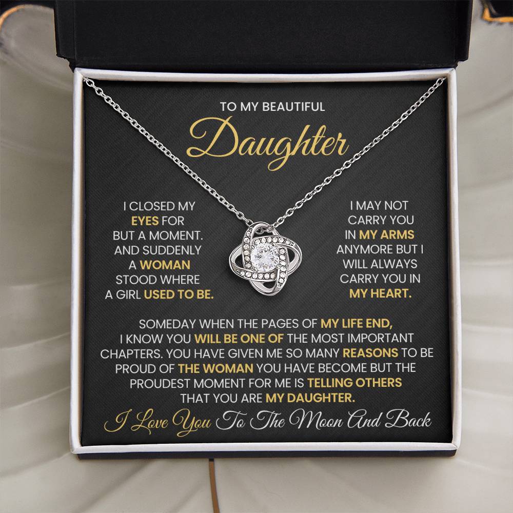 Daughter Gift Love Knot Pendant Gift for Birthday, Graduation, Christmas