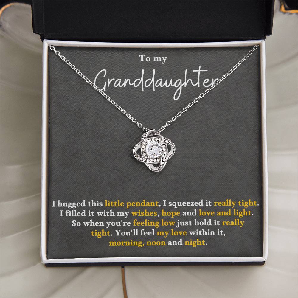 Granddaughter Necklace from Grandparents, Love Knot Pendant Gift for Birthday, Christmas, Confirmation