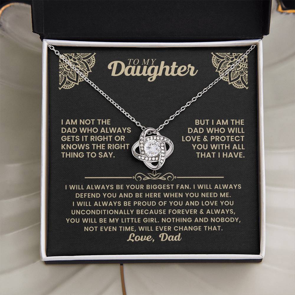 Daughter Gift from Dad, Love Knot Pendant Gift for Birthday, Graduation, Christmas