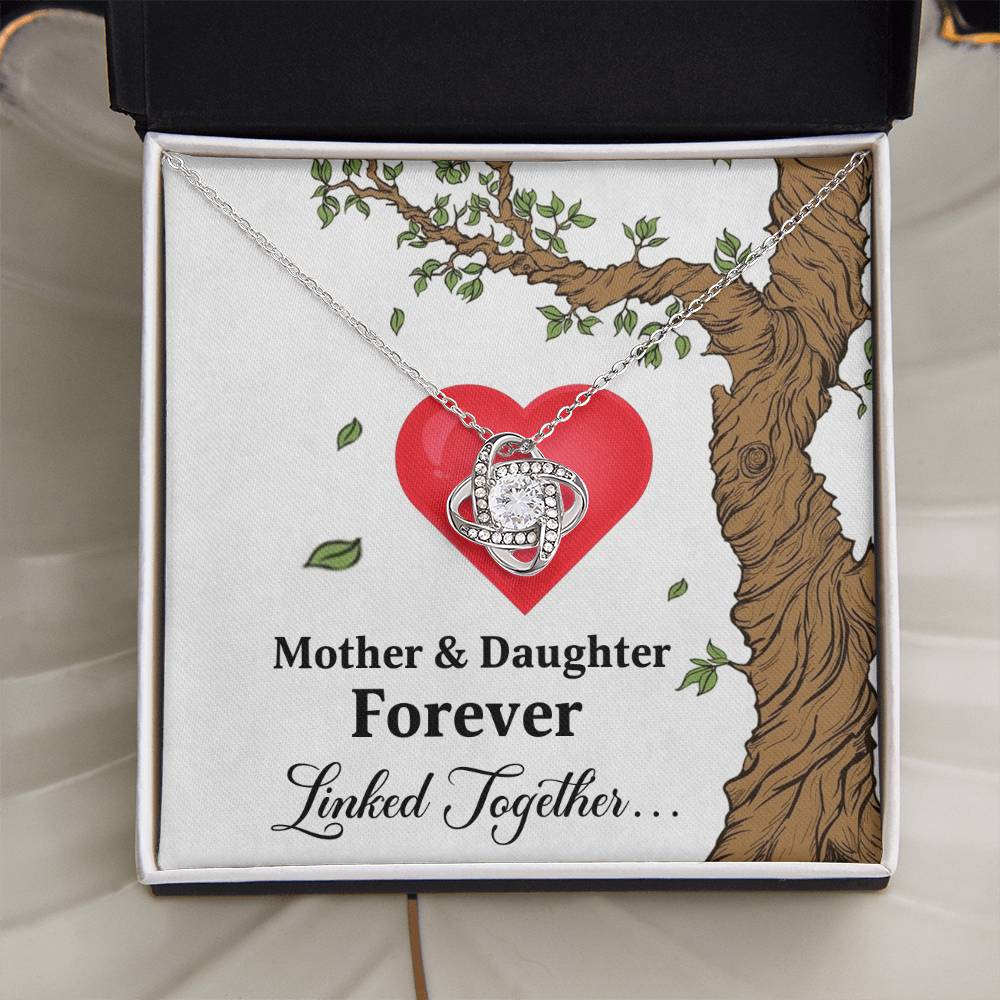 Mom and Daughter Necklace, Love Knot Pendant gift for Mothers day