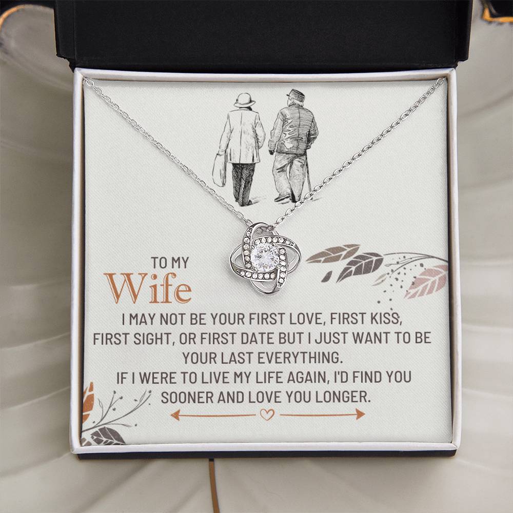 Wife Necklace from Husband, Love Knot Pendant Gift for Anniversary, Valentines day, Birthday