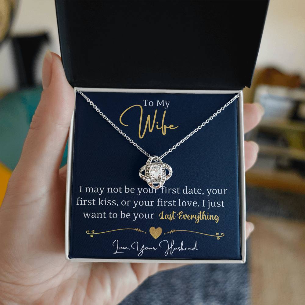 Wife Necklace from Husband, Love Knot Pendant Gift for Anniversary, Valentines day, Birthday