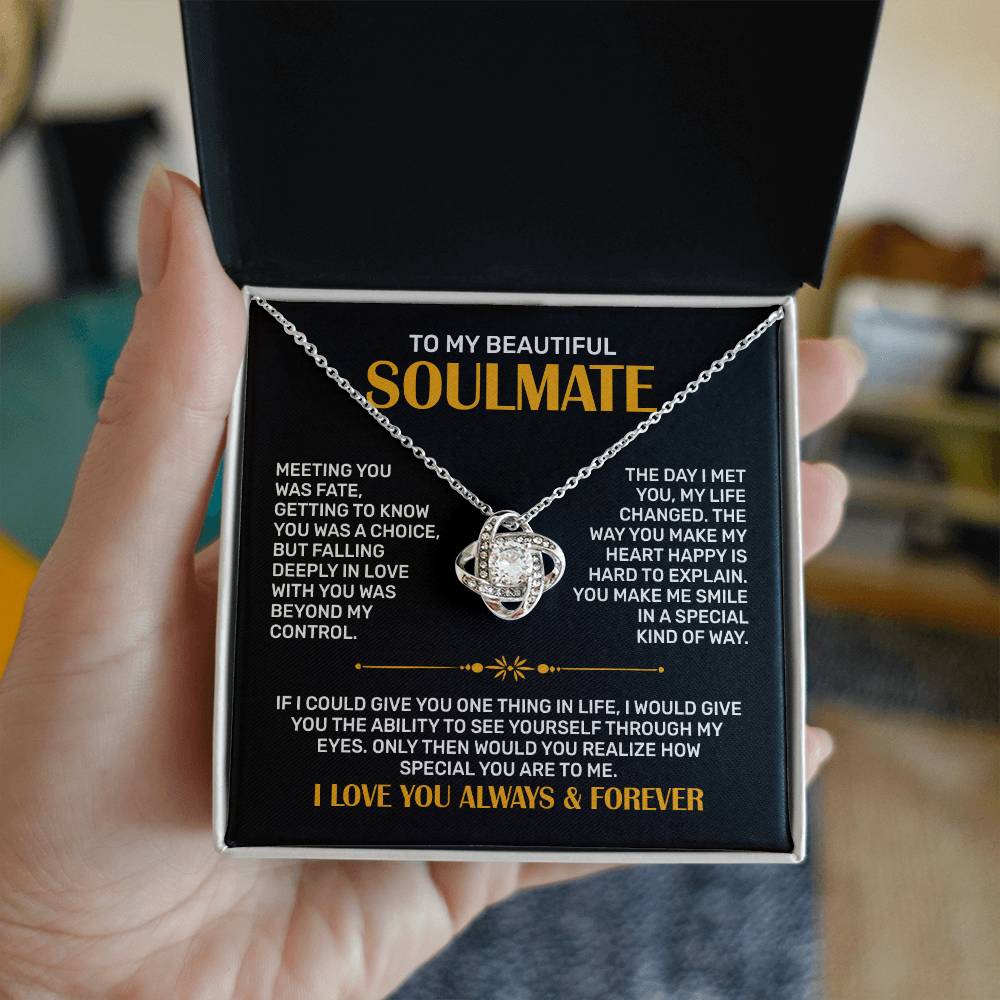 To my Soulmate Wife Necklace Gift from Husband, 14K White Gold and 18K  Yellow Gold, Perfect gift for Valentines day, Anniversary, Birthday