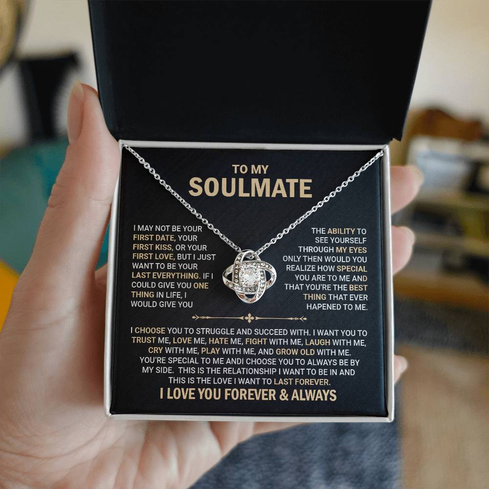 To my Soulmate Wife Necklace Gift from Husband, 14K White Gold and 18K  Yellow Gold, Perfect gift for Valentines day, Anniversary, Birthday