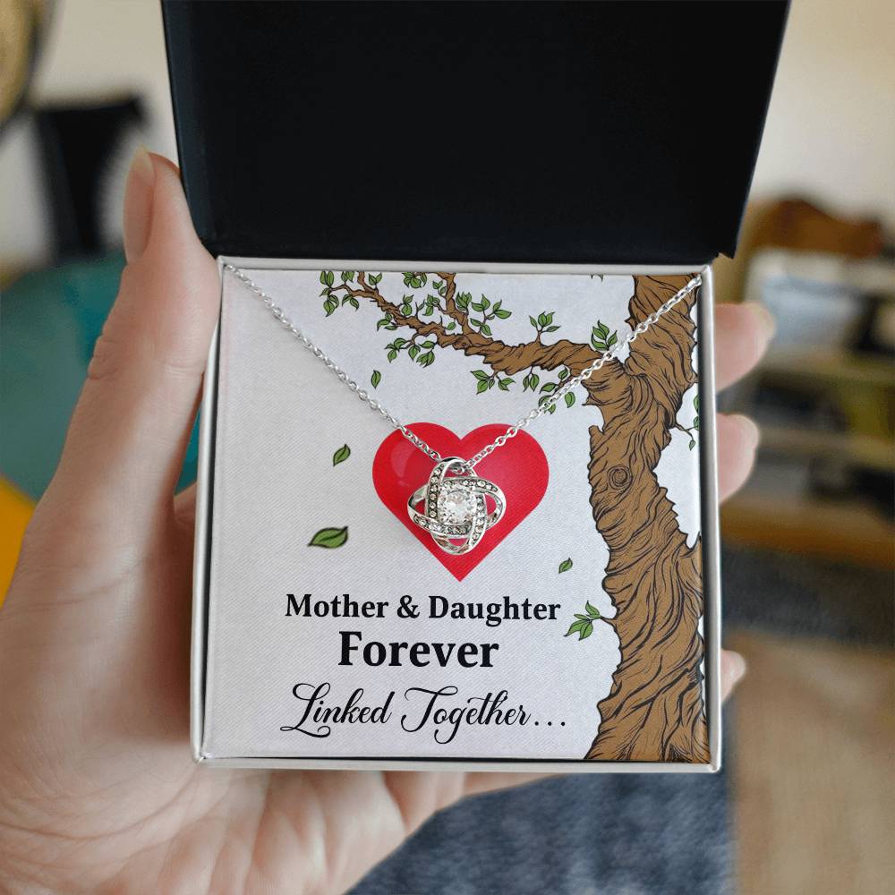 Mom and Daughter Necklace, Love Knot Pendant gift for Mothers day
