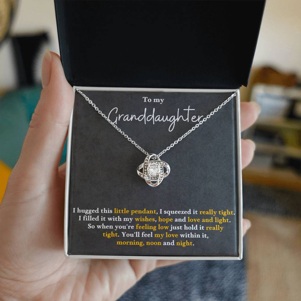 Granddaughter Necklace from Grandparents, Love Knot Pendant Gift for Birthday, Christmas, Confirmation