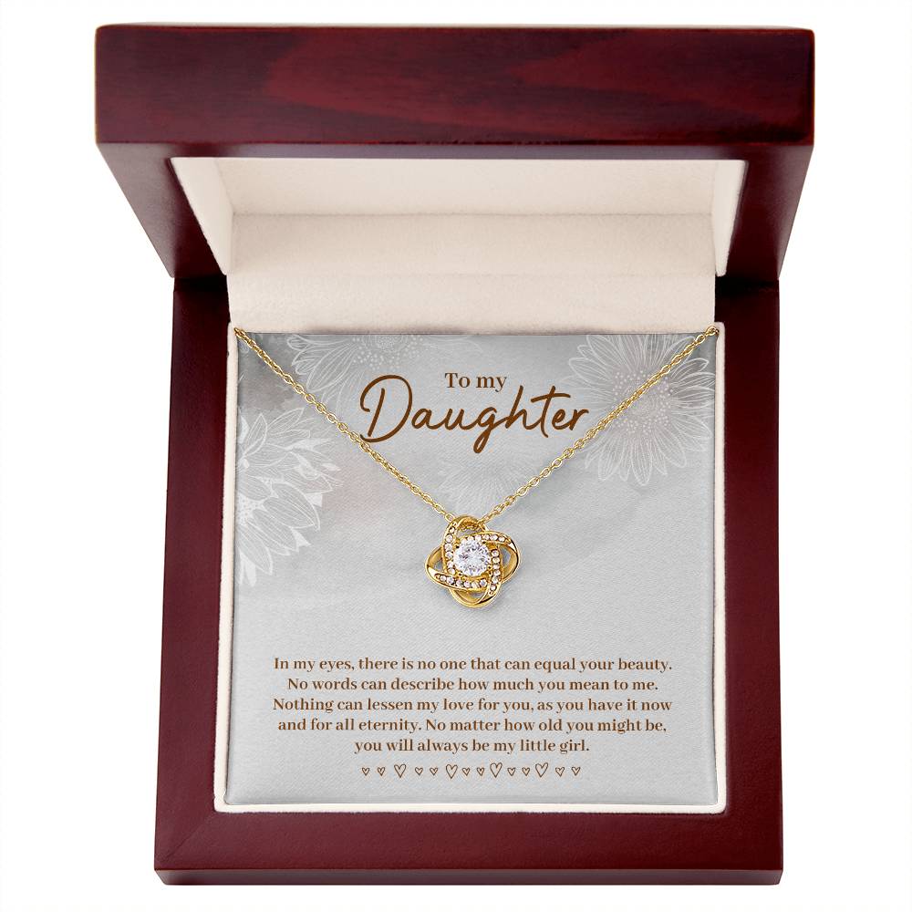 Daughter Gift from Mom and Dad, Love Knot Necklace in 14K White Gold and 18K Yellow Gold, Perfect for Birthday &  Christmas