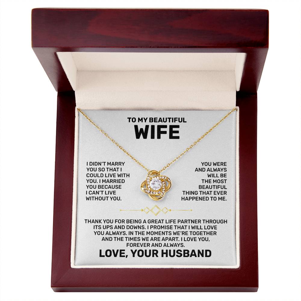 To my Wife Necklace Gift from Husband, 14K White Gold and 18K  Yellow Gold, Perfect gift for Valentines day, Anniversary, Birthday